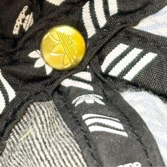 ADIDAS Women’s Black Denim Gold Trefoil Buckle Back Baseball Cap Hat One Size - Picture 8 of 10